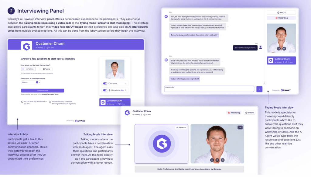 Genway AI 的優點:讓 UX Research 的研究更高效? UX Research的領域,我們經常需要進行使用者訪談、分析數據,並將研究結果轉化為有價值的設計洞察。然而,這些過程往往耗時且需要大量資源。最近,我發現了一款新的 AI 工具—Genway AI,這是一款專為 UX 研究人員設計的 AI 驅動訪談與分析工具。作為 UX領域的數位人才,我對這類工具的興趣在於:它是否能真正提升我們的研究效率?又有哪些局限性?