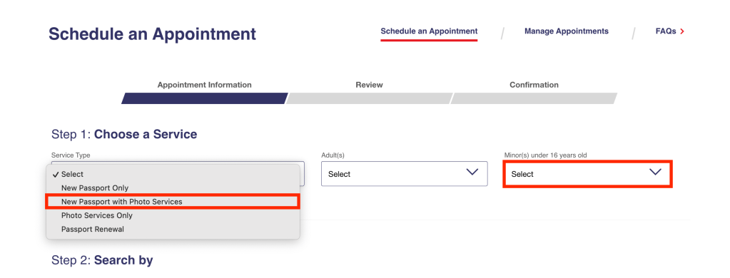 新手爸媽幫寶寶申請美國護照需要準備寶寶的護照照片，規格為 2x2 英吋白底證件照。寶寶剛出生的適應期讓我時間不夠用，所以決定直接同時預約郵局的護照申辦 + 護照拍照服務 (New Passport with Photo Service)。郵局 護照申辦 + 護照拍照服務 因為要預約時間，所以不太需要排隊，只花了15分鐘就辦完護照並拍完照片。